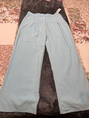 Abercrombie & Fitch Soft Blue Wide-Leg Trousers
